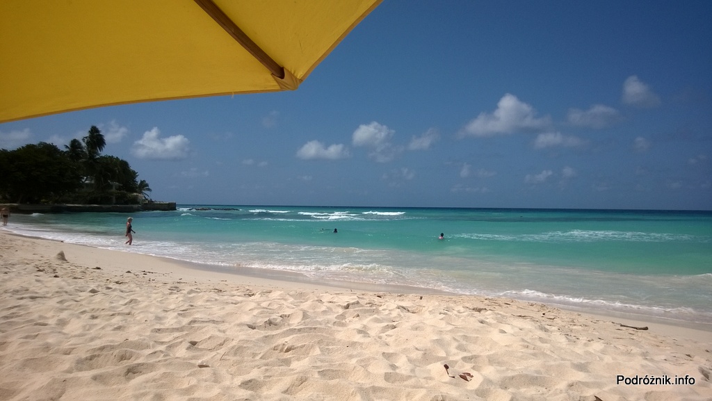 Barbados - Dover Beach - widok spod parasola - maj 2014
