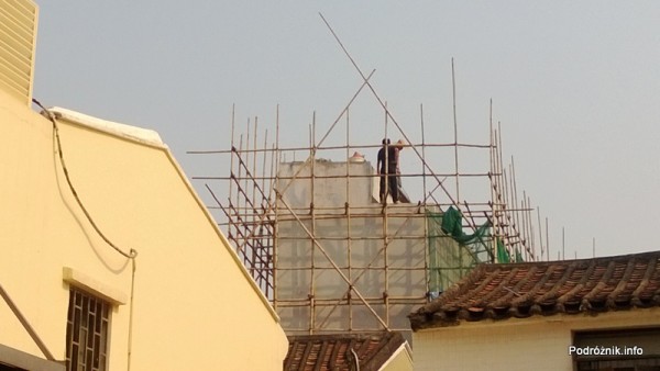 Chiny - Makao - Taipa - bambusowe rusztowanie - kwiecień 2013