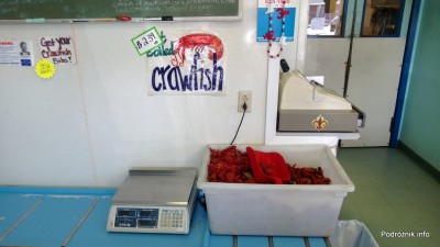 USA - sklep z owocami morza na przedmieściach Nowego Orleanu - raki gotowane na ostro - czerwiec 2013