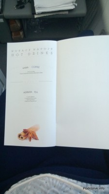 Polskie Linie Lotnicze LOT - Boeing 787 Dreamliner (SP-LRA) - Klasa Biznes (Elite Club) - gorące napoje - czerwiec 2013