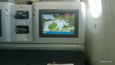 Polskie Linie Lotnicze LOT - Boeing 787 Dreamliner (SP-LRA) - Klasa Biznes (Elite Club) - mapa z trasą przelotu - czerwiec 2013