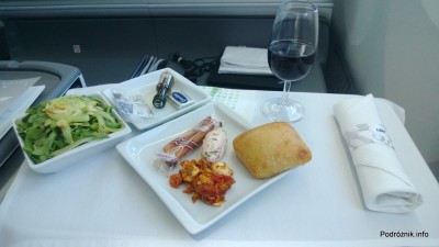 Polskie Linie Lotnicze LOT - Boeing 787 Dreamliner (SP-LRA) - Klasa Biznes (Elite Club) - przystawka - czerwiec 2013