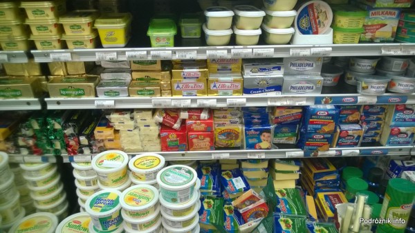 Barbados - przetwory mleczne w supermarkecie wraz z cenami - maj 2014